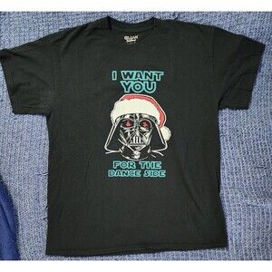 Men's T-Shirt Darth Vader Christmas "I Want You For The Dance Side" Size Large